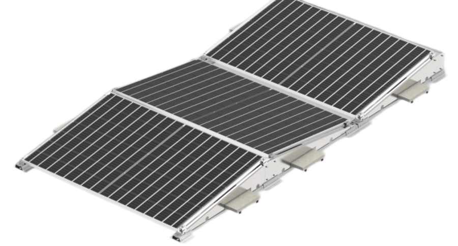 East-West Flat Roof Solar Mounting System