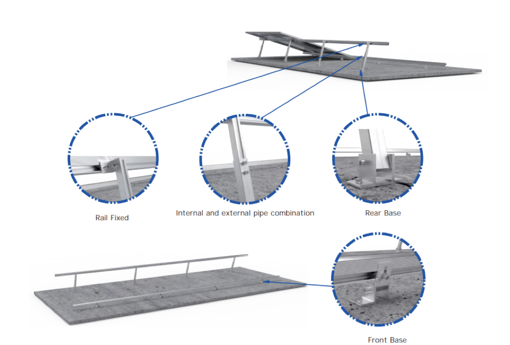 Telescopic Rod Bracket Mounting System For Roof Solar