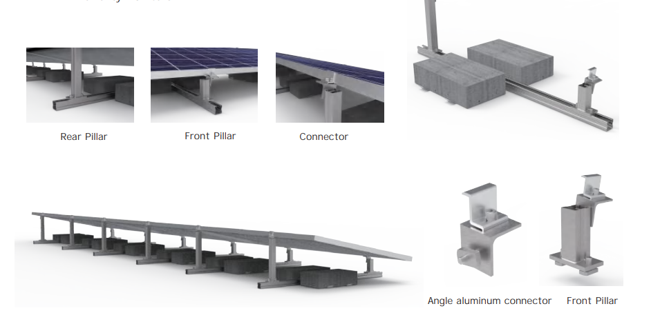 Steel Ballast Bracket Mounting System For Roof Solar